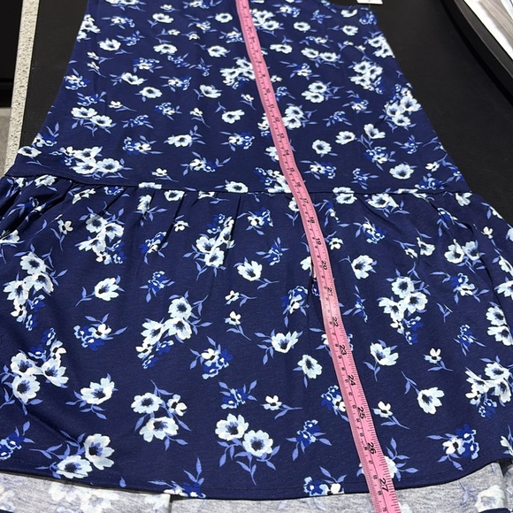 PLACE Spaghetti Strap, floral print, navy blue summer dress - Picture 8 of 10